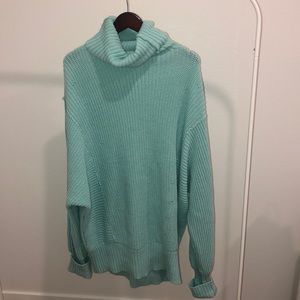 Free People Mint Green Turtleneck Sweater